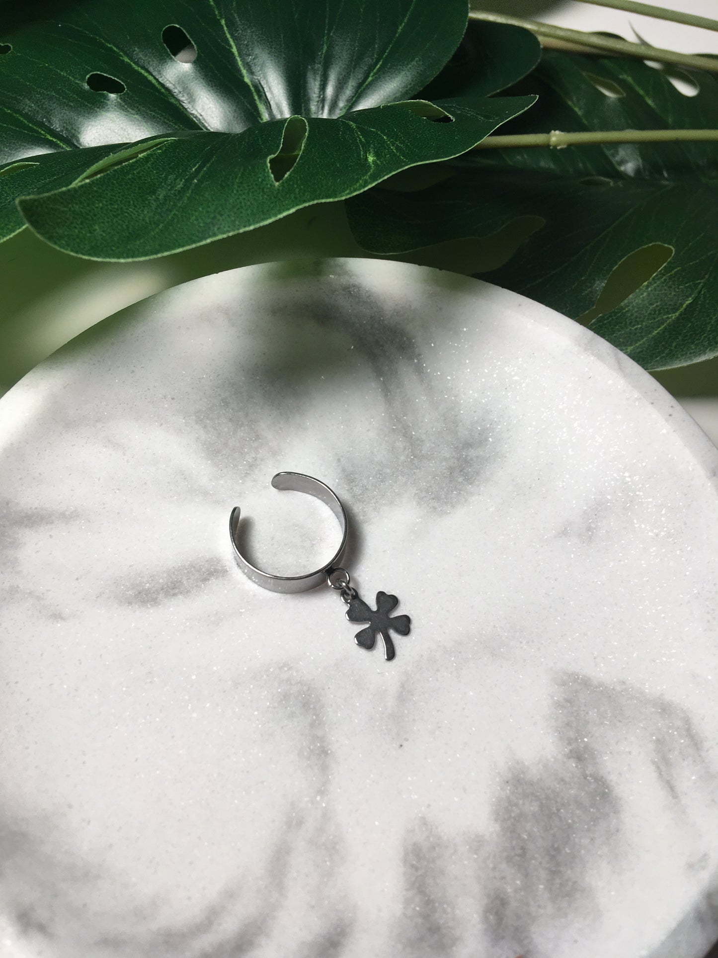 Lucky | Bague breloque en acier inoxydable