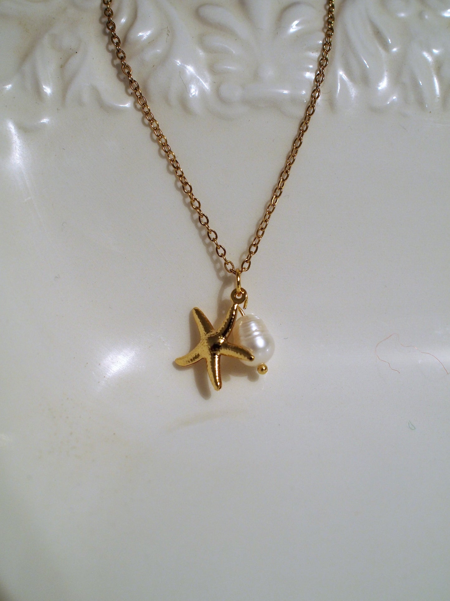 Collier Starfish and Pearl