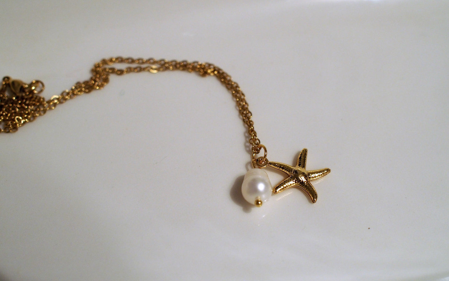 Collier Starfish and Pearl