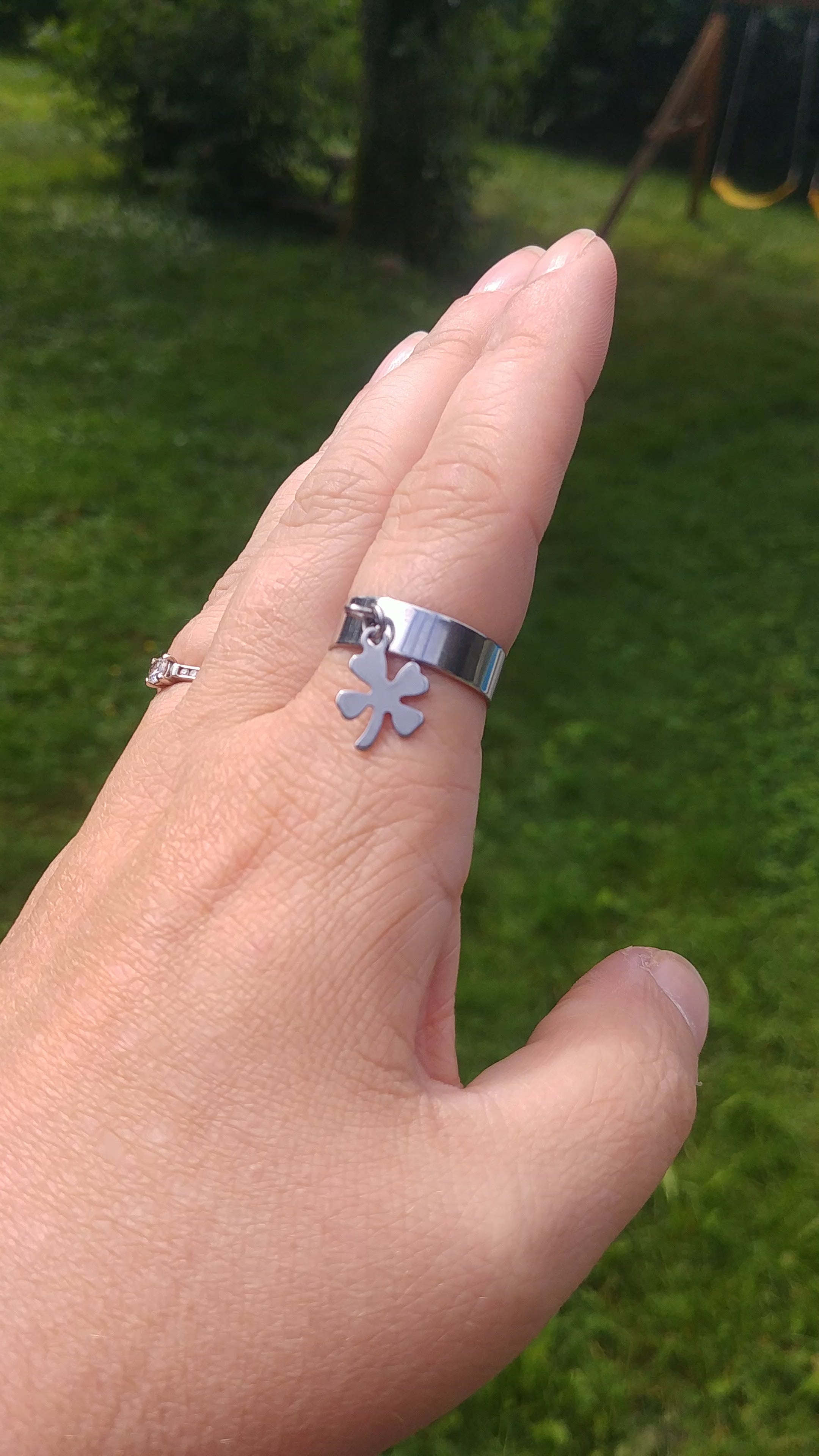 Lucky Bague breloque en acier inoxydable Lady Mary Bijoux